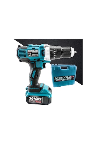 Anadolu Strong ANS1054-M 36V 5Ah Li-ion Çift Akülü Darbeli Matkap Vidalama Seti
