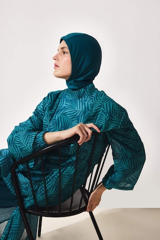Defacto Regular Fıt Baskılı 3lü Burkini Mayo G8874ax26smgn756 Yeşil-gn756