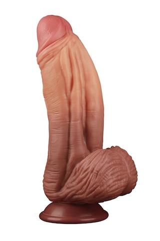 Fastieshop Çift Katmanlı Platinyum Silikon Dildo - 25 Cm