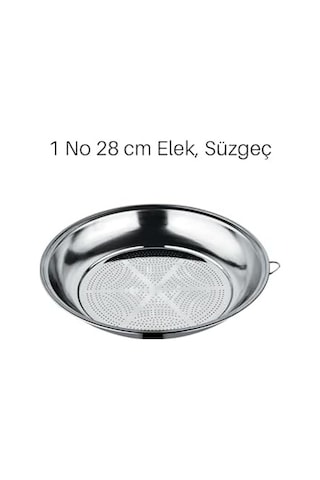 1 No 28cm Klasik Süzgeç, Kevgir Seti Paslanmaz Çelik Salça Kevgiri, Elek Açık