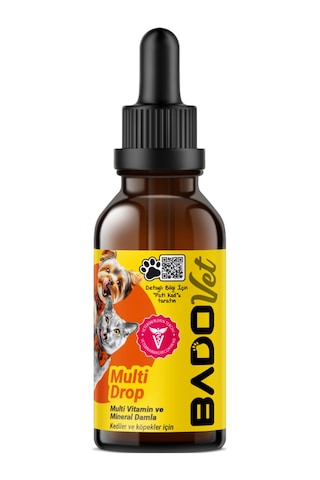 Bado Multi Drop Kedi Ve Köpekler İçin Multi Vitamin Mineral Damla 50 Ml