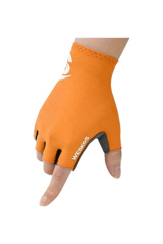 Açık Hava Sporları Yaz Bisiklete Binme Güneşten Korunma Yarım Parmak Eldivenleri -Turuncu