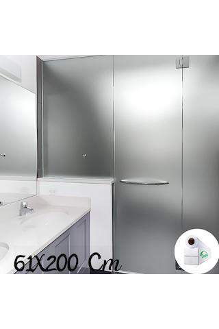 61 Cm X 2 Metre Gümüş Frosted Cam Kumlama, Ofis, Duşakabin Ve Balkon Camı Buzlu Kaplama Folyosu