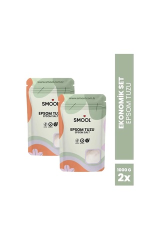 Epsom Tuzu 2'li Set 2x1000 Gr İngiliz Tuzu Katkısız, Banyo Tuzu Ayak Banyosu Peeling 2 Kg 285 ML