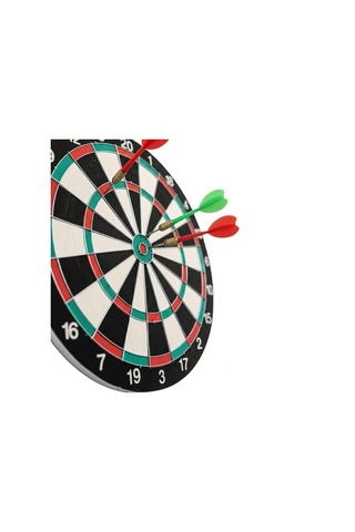 15 İnç Ahşap Dart Tahtası 4 Metal Uçlu Dart Oku Ve Askı Aparatı