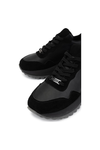 Tamer Tanca Kadın Suni Deri Siyah Süet/antrasit Sneakers & Spor Ayakkabı 1009 2220 Bn Ayk Sk25-26 Syh/syh Suet/ant Siyah