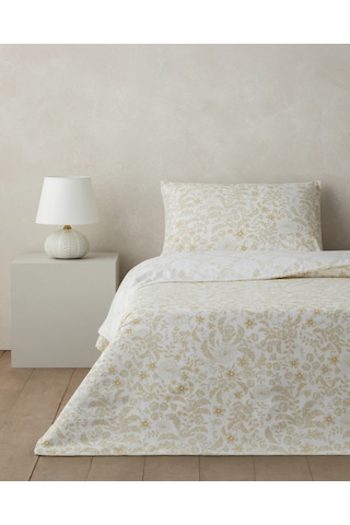 English Home Vionne Kolay Ütülenir Çarşaflı Tek Kişilik Nevresim Takımı 160x220 Cm Açık Sarı Açık Sarı