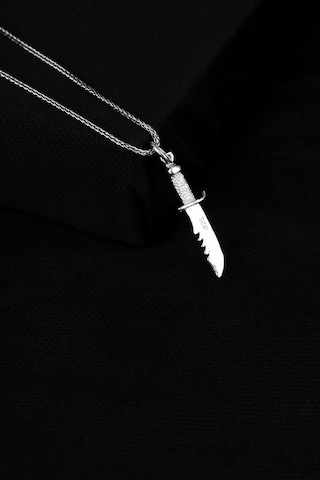 Encili Silver 925 Ayar Gümüş Küçük Bıçak Model Erkek Kolye