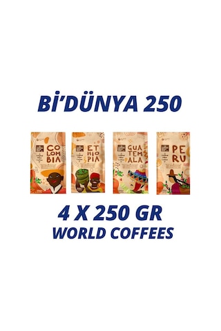 Bi'dünya Filtre Kahve World Coffees 250 Ler 4x 250 Gr Filtre