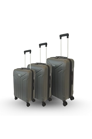 Vegmann Tartılı Scavel Antrasit 3 Lü Valiz Seti