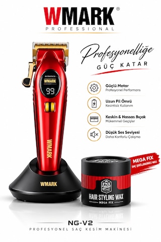 Wmark Ng-v2 Kırmızı Profesyonel Saç Kesme Makinesi