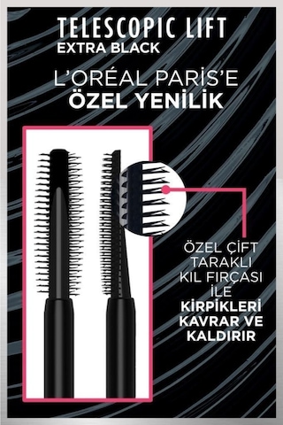 L'Oreal Paris Telescopic Lift Ekstra Siyah Maskara
