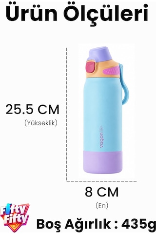 700 Ml Tek Kapak Çift Kullanım Pipetli Rahat İçim Kulplu Paslanmaz Çelik Termos Ffvgn1112-700ml Mor
