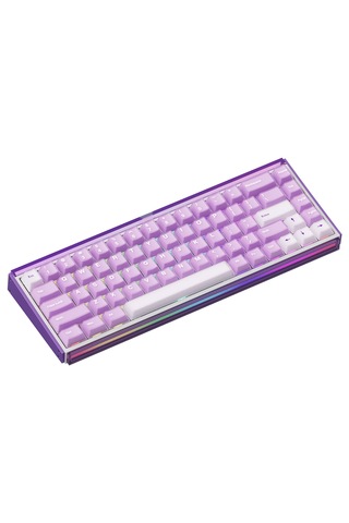 Akko Ray68 He Misty Purple White %65 Astroaim Manyetik Switch 8k Hz Hall Effect Hotswap Argb Kablosuz İngilizce Gaming Klavye
