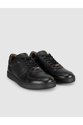Cabani Siyah Hakiki Deri Erkek Sneaker Ayakkabı