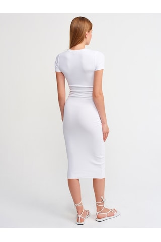 Dilvin 90327 Fitilli Midi Boy Elbise