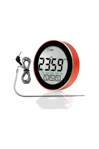 Sones 3'ü 1 Arada Oda Sıcaklığı Ölçümü + Prob Gıda Ölçümü + Geri Sayım Fonksiyonu Çok İşlevli Termometre Kırmızı