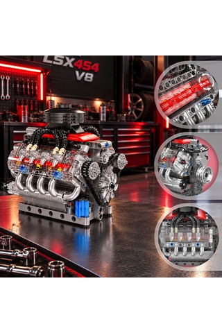 Mould King 10171 Chevrolet Lsx454 V8 Motor Yapım Seti 487 Parça