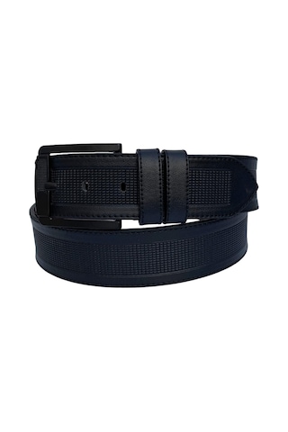 Süzer Deri Siyah Suni Deri Ortası Desenli Model 4.5 Genişlik Unisex Spor Kemer - 4500-88 Siyah