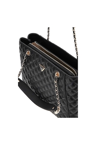 Kadın Zincir Askılı Kapitone Tote Çanta - Siyah Siyah