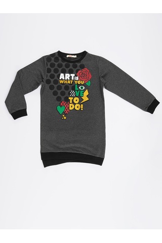 Denokids Mshb&g Art Love Kız Elbise Gri