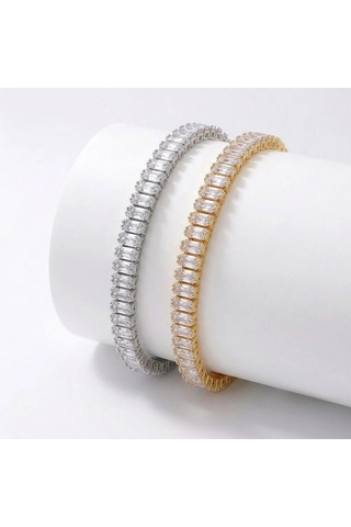 Moncuk Design 5mm Beyaz Zirkon Taşlı Ayarlanabilir Su Yolu Kadın Bileklik 3351kbv4d3