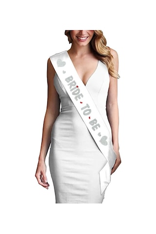 Bride To Be Kuşak. 160 Cm x 6 Cm - Gümüş