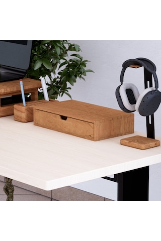 Desna Tek Katlı Tek Çekmeceli Dolap - Kiraz 34 Cm Uzunluk X 19 Cm Derinlik X 7.2 Cm Woodsaka Doğal Ahşap