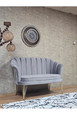 İkili İstiridye Gold Kaplama Telli Ayak Çay Seti Koltuk Tekli Ber Çok Renkli