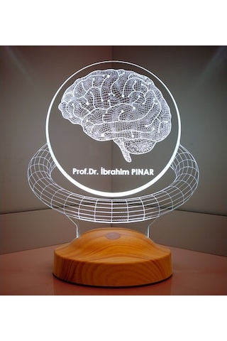 3D Profesör Doktor Beyin Hediyesi Kişiye Özel 3 Boyutlu Led Lamba
