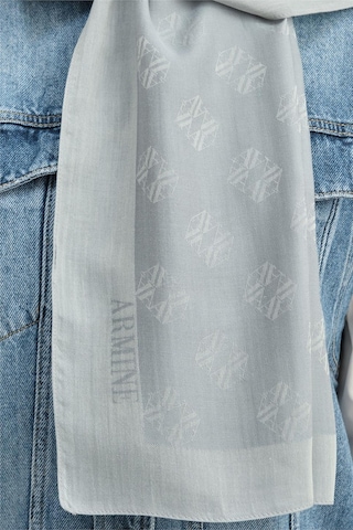 Armine Tencel İpek Minimal Monogram Desen Şal 3291 Gri
