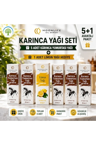 Moonlife Karınca Yumurtası Yağı 5 Adet 20 Ml + Moonlife 20 Ml Limon Yağı Hediye Diğer