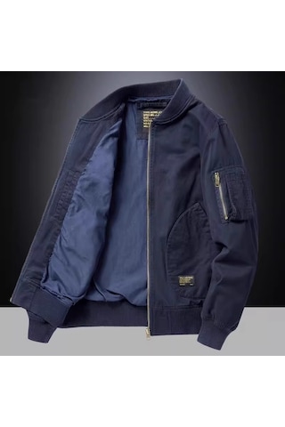 Yeni Sonbahar/kış Erkek Günlük İş Kıyafeti Beyzbol Ceketi Erkek Modaya Uygun Pilot Ceketi Kraliyet Mavisi