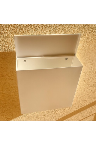 Modern Metal Posta Kutusu Ve Dış Kapı Numara Tabelası 30 33 10 Cm Su Geçirmez, Dayanıklı, Beyaz