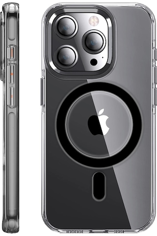 Cosmotex Joko Apple, Uyumlu iPhone 14 Pro Kılıf Crystal Magsafe Kapak - Siyah