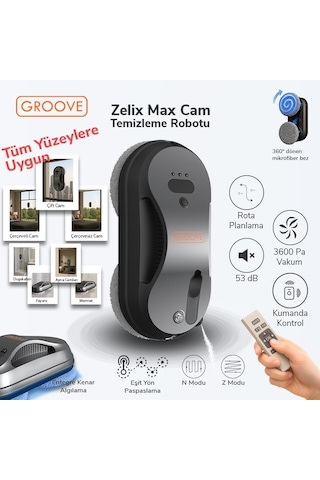 Groove Zelix Max Akıllı Sensörlü Cam Silme Robotu