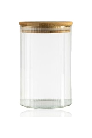 600 Ml Çizgili Kavanoz - Yuvarlak Ahşap Kapaklı Hava Geçirmez, Tatlı, Baharat, Gıda Saklama Kabı, Kokusuz Dayanıklı Cam Saklama Kabı, Kavanoz Diğer