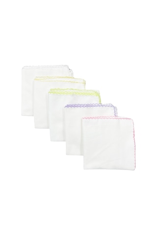 Ekebaby 10'lu Lüx Bebek Penye Mendili 28 x 28 CM Sarı-Pembe Sarı - Pembe