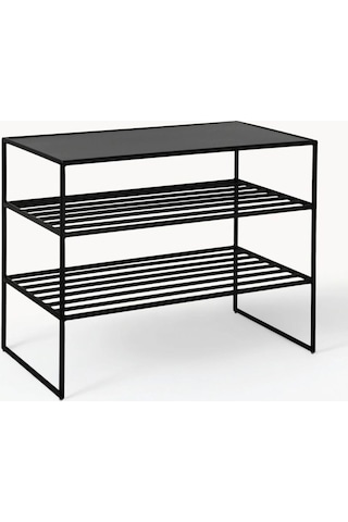 Tezgahlı Metal Ayakkabı Rafı Siyah