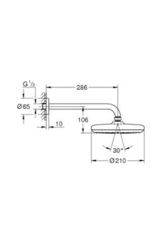 Grohe Tempesta 210 Tepe Duşu Seti 286mm 9,5l - 1022182430 Siyah