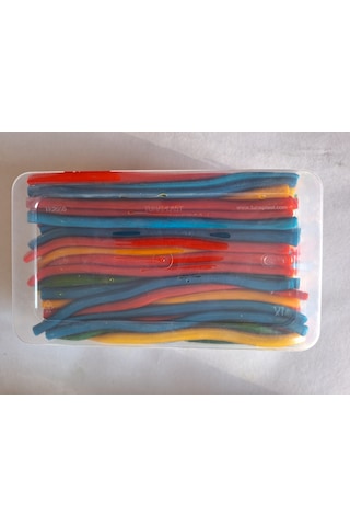 Jellopy Licorice Borucuk Dolgulu Mix Çubuk Sade Jelibon 160 Adet