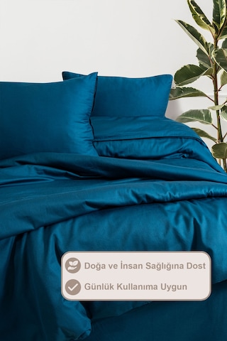 Elart Stark Nevresim Takımı Çift Kişilik %100 Pamuk Saten Biyeli 200x220 Cm Yeşil Yeşil