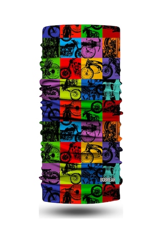 Bobrear Bej Şal Desenli Paisley Çok Amaçlı Buff Bandana Boyunluk Çok Renkli
