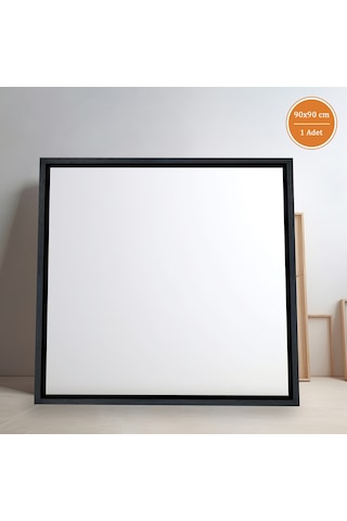 Siyah Çerçeveli Tuval 90 x 90 CM Kare Profesyonel %100 Pamuk Boş Tablo