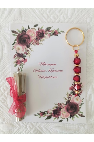 50 Adet Kişiye Özel Tasarım Dağıtmalık Hediyelik Kına Ve Anahtarlık Seti