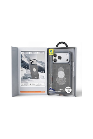Blueo İphone 17 Pro Max Uyumlu Magsafe Özellikli Glacier Lightweight Aramid Fiber Case Gri