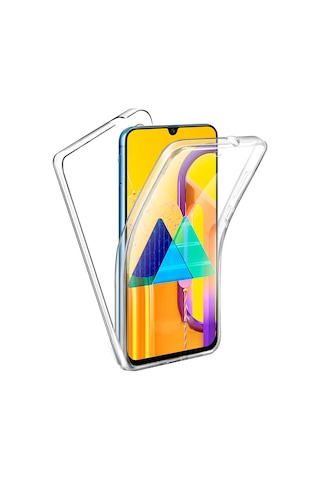 Teknomoda Samsung Galaxy Uyumlu M21 360 Kılıf Şeffaf Ön Arka Korumalı Silikon