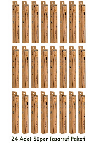 Bambu Diş Fırçası Medium 24 Adet Çevre Dostu Bpa Free - Bamboo Toothbrush