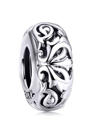 Fastbuy S925 Ayar Gümüş Klasik Çiçek Boncuk Dıy Bilezik Boş Desen Çok Renkli İç Boş Çok Renkli