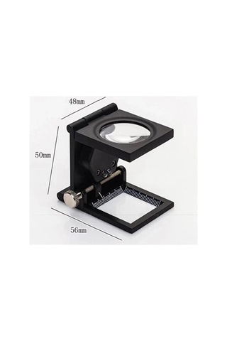 Northcity 28x28 Mm Katlanır Sayaçlı Metal Lüp, 2 Led Işıklı Büyüteç Tekstil Th9005a